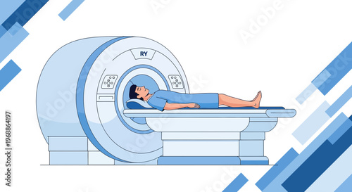 Patient undergoing MRI scan in a modern medical imaging clinic