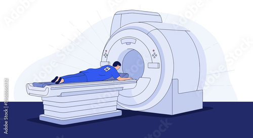 Patient undergoing MRI scan in a modern medical facility