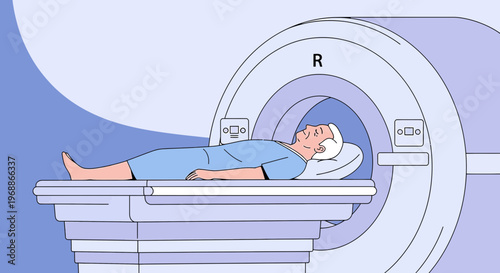 Patient undergoing MRI scan in a modern medical facility