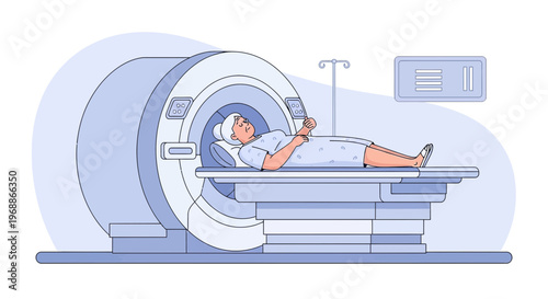 Patient undergoing MRI scan in a modern medical facility