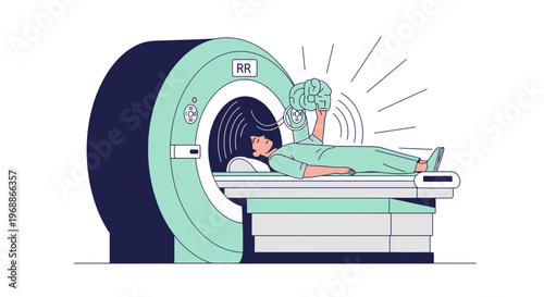 Patient undergoing MRI scan in a modern medical facility