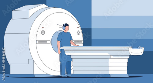 Patient undergoing MRI scan in a modern medical facility