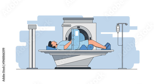 Patient undergoing MRI scan in a modern medical imaging center, advanced technology for diagnosis