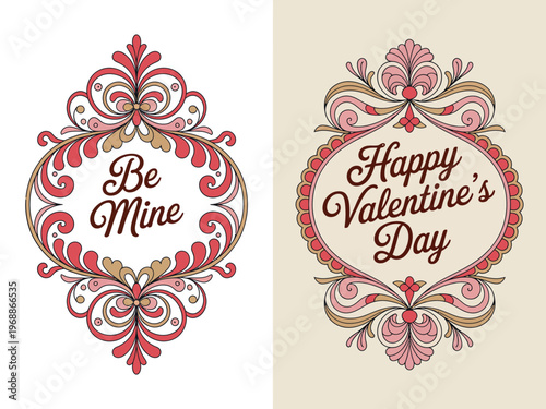 A Valentine's Day card with a beautiful floral design and romantic messages