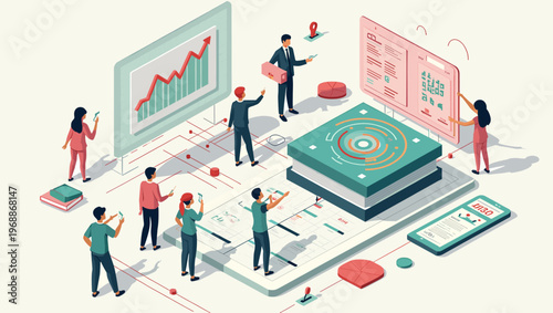 An illustration of isometric books with an arm reaching for them, conveying a sense of learning, education, and curiosity in a modern setting.