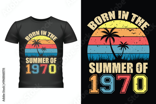 Vintage Retro Sunset Typography T-Shirt Design