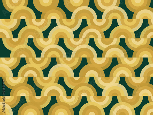 Art Deco Sunburst Fan Ornamental Gold Black Premium Pattern