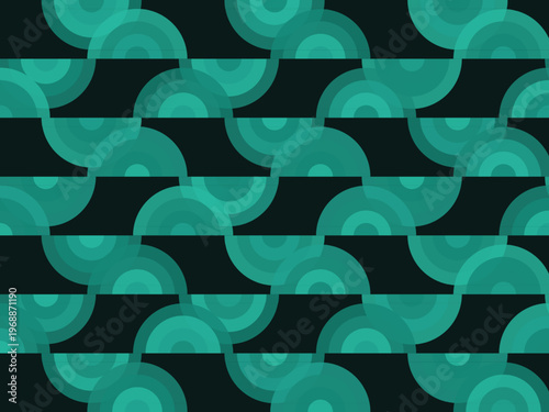 Art Deco Sunburst Fan Ornamental Gold Black Premium Pattern