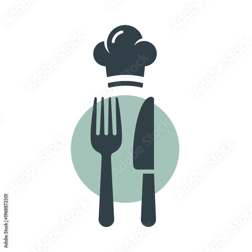 Chef Hat Fork Knife Utensils.