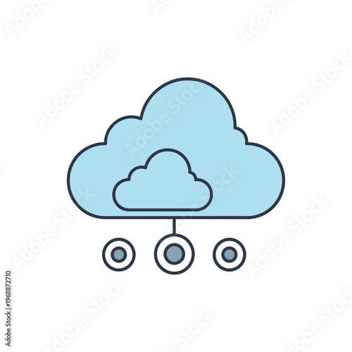 Cloud Computing Network System Icon.