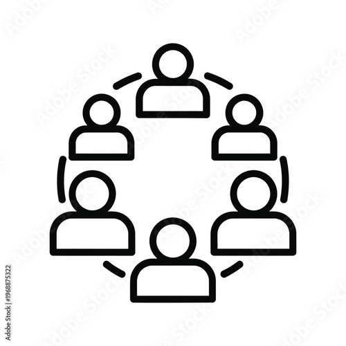 Diverse group of people connected in a circular network, symbolizing community and collaboration.