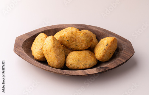 Bolinho de bacalhau or codfish balls, typical portuguese snack