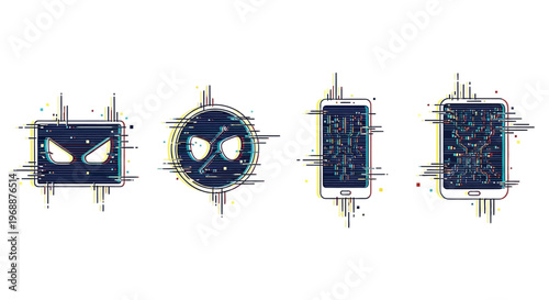 Circuit board electronic components closeup.