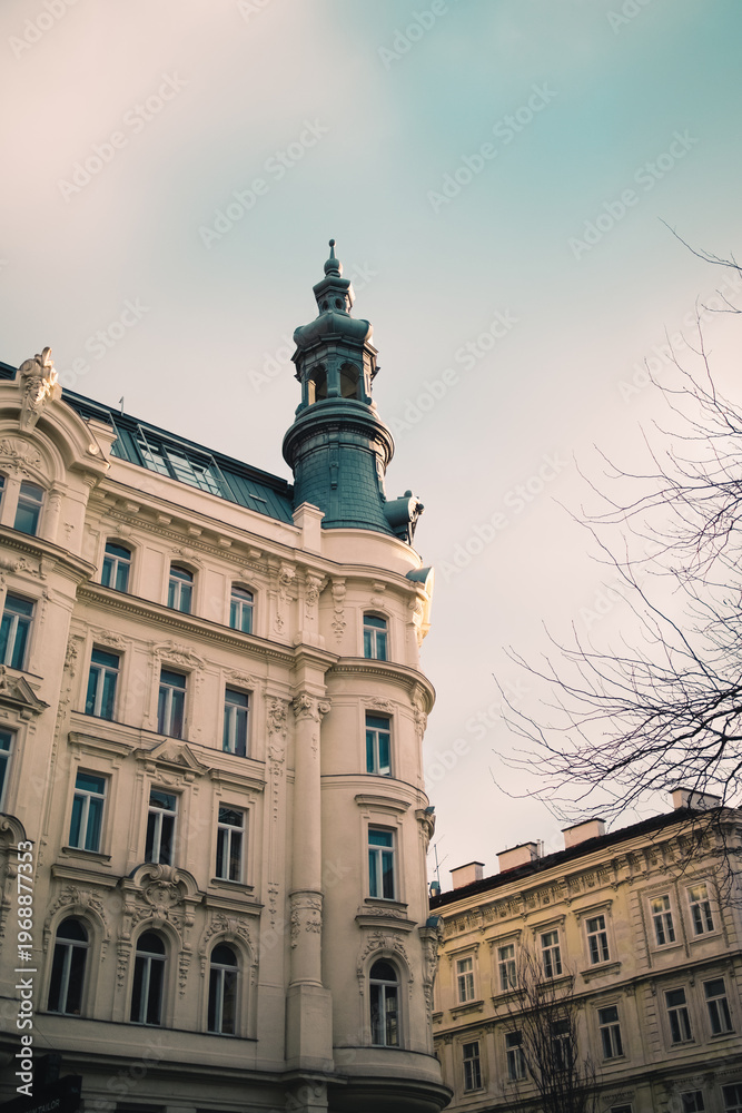 Fototapeta premium Historical Building In The Corner Of The Austrian Downtown