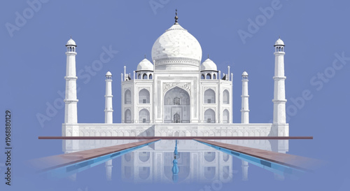 Taj Mahal white marble monument India reflection pool