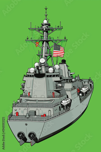 American warship vector image
