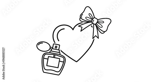 Perfume bottle with heart shaped lid.