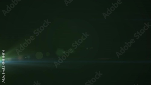 Animation of green glowing light moving on green background