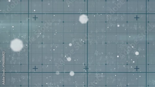 Animation of data processing and icons over white background