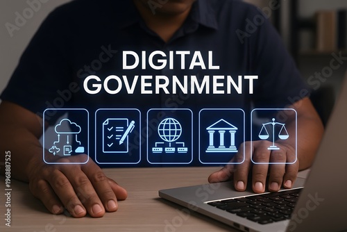 Person working on a laptop with 