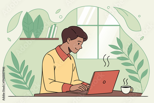 man working on laptop