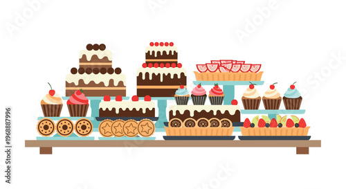 A colorful assortment of sweet baked goods on display