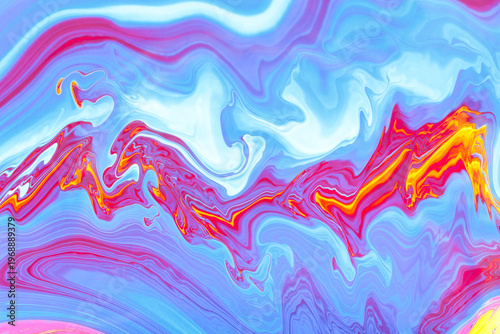 Close up on a soap bubble with random abstract forms and colors for background