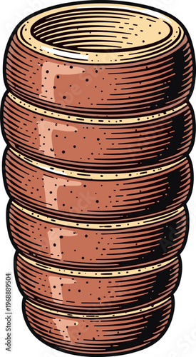 A copper pipe fitting for industrial or commercial plumbing applications