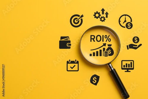 Magnifying glass highlighting the 