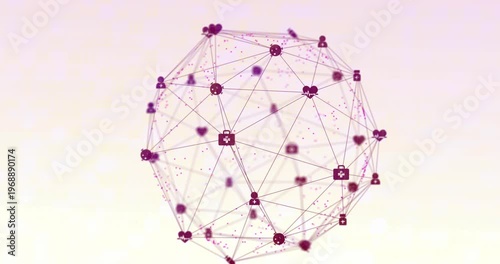 Network of connections and network of connections against grey background