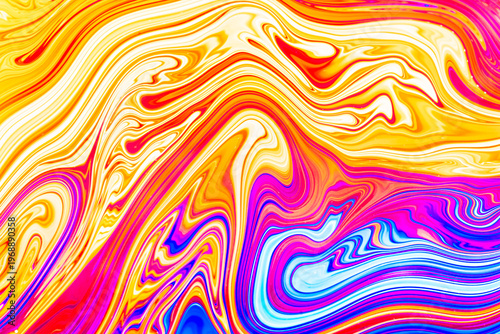 Close up on a soap bubble with random abstract forms and colors for background