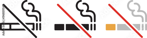 no smoking sign set