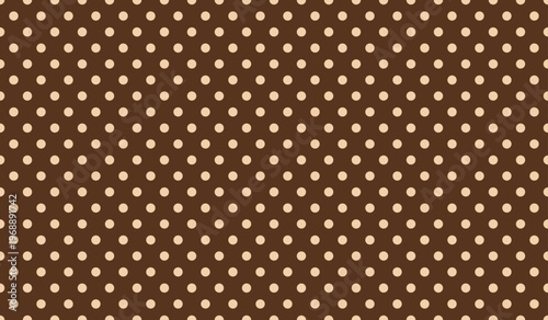 Beige polka dot pattern on dark brown background