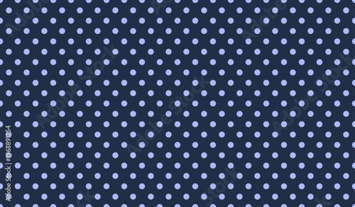 Seamless light blue polka dot pattern on dark navy background