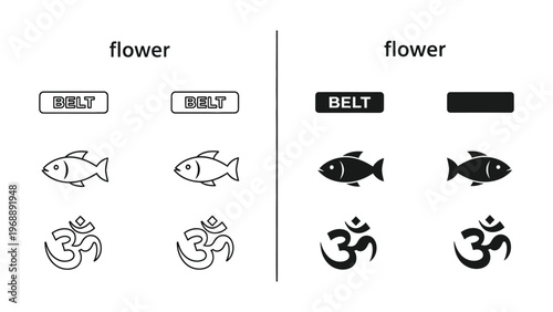 Comparison of symbols and icons in contrasting color schemes for visual perception study