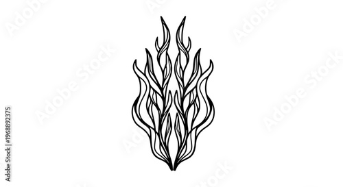 Algae strand ocean black white icon