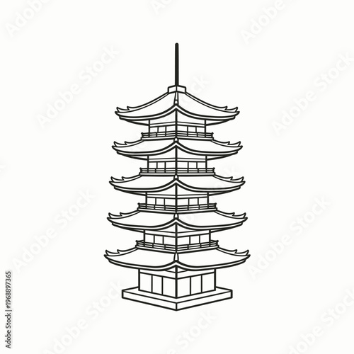 Japanese pagoda vector image
