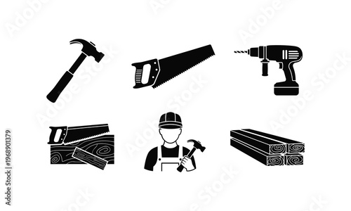 Essential tools and materials for carpentry and construction work