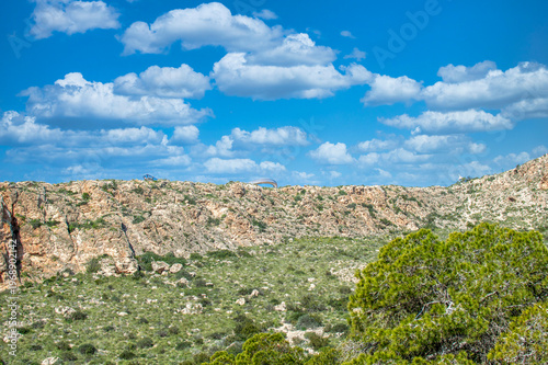 Santa Pola Lighthouse viewpoint, Alicante, Spain, from below in the Punta Larga cove