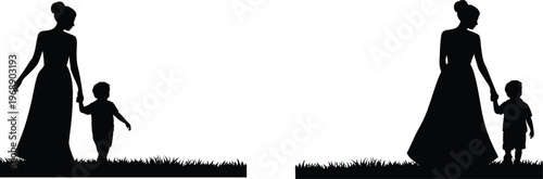 Black Silhouette Set of a Little Boy and Girl Making a Heart Shape with Their Hands Representing Childhood Friendship Love and Pure Emotions Isolated on White Background