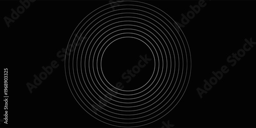Create a bold look with a centric circle background featuring vector graphics of sound waves.