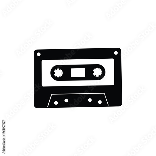 Vintage Cassette Tape Icon Retro Audio Recording Music