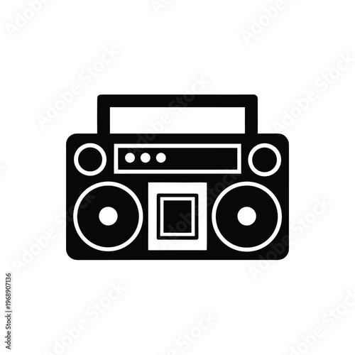 Boombox Icon Design Featuring Audio Equipment And Music Player