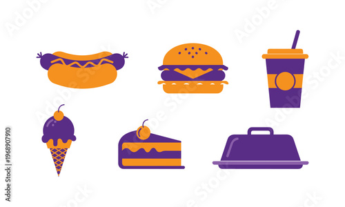 Halloween-themed food and drink items in a playful cartoon style