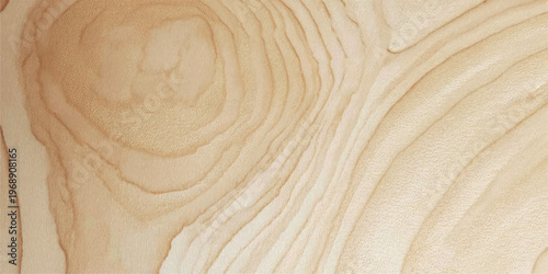 A natural brown wooden plank surface features a detailed grain pattern and rough timber texture, showcasing the macro material design of an old hardwood tree board