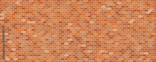 Brick wall seamless pattern, red ceramic stone tile, brown brickwall vector illustration