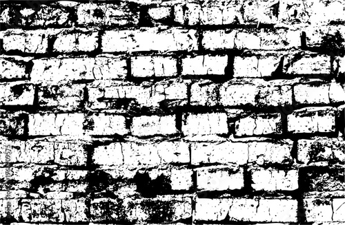 Brick wall grunge pattern, grey ceramic stone tile, black and white brickwall