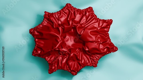 3D deflating comical speech bubble silky ripple fluid background 3