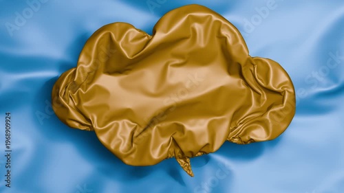 3D deflating comical speech bubble silky ripple fluid background 4