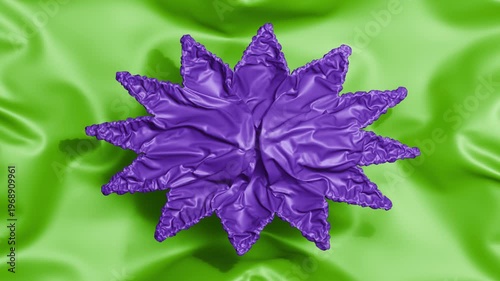 3D deflating comical speech bubble silky ripple fluid background 2